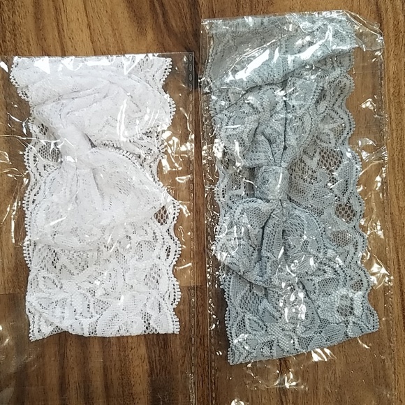 Other - Baby Girl Lace Headbands Gray White